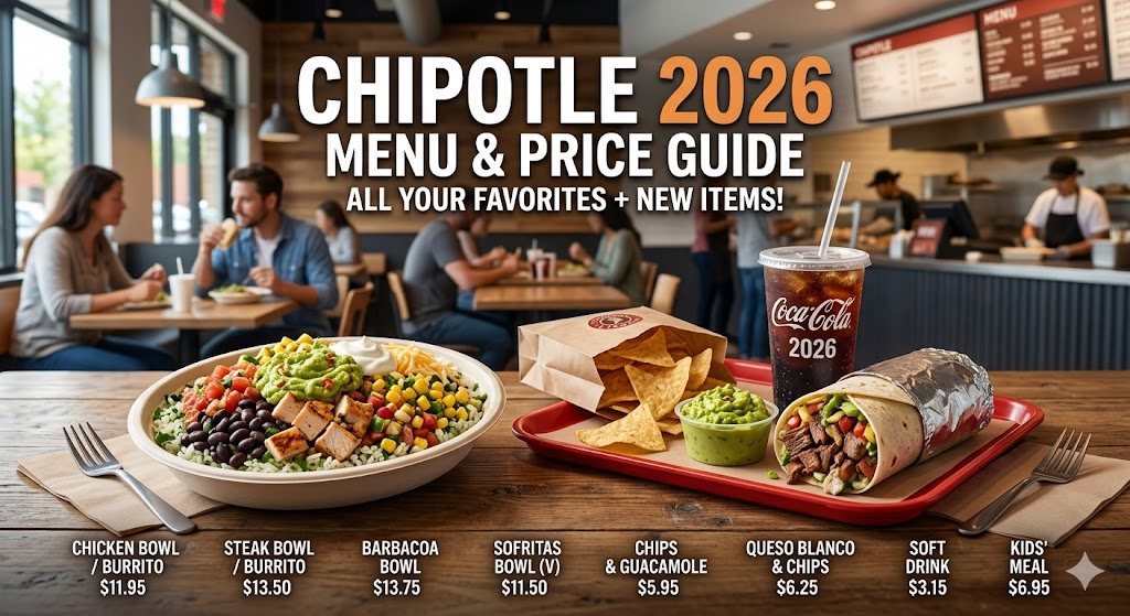 Chipotle Menu and Price 2026 Card